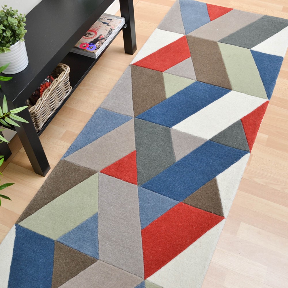 Funk Chevron Multi-Coloured Hallway Runners